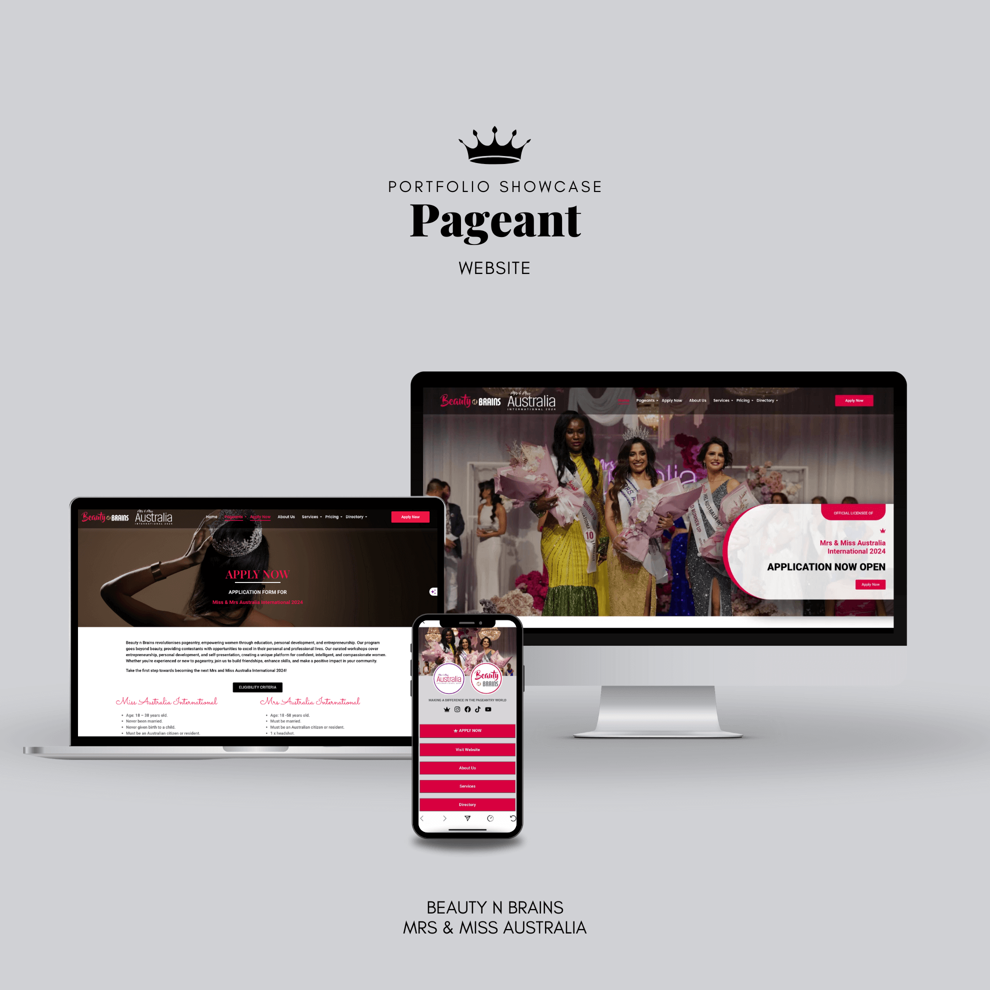 website design pageant brand